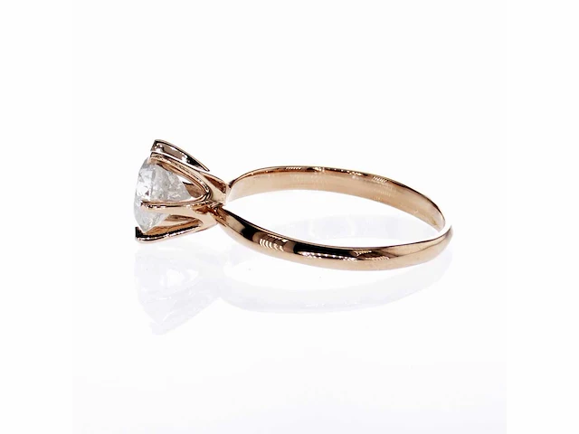 14 karaat roségouden ring met 1,52 crt. natuurlijke diamant - afbeelding 7 van  8