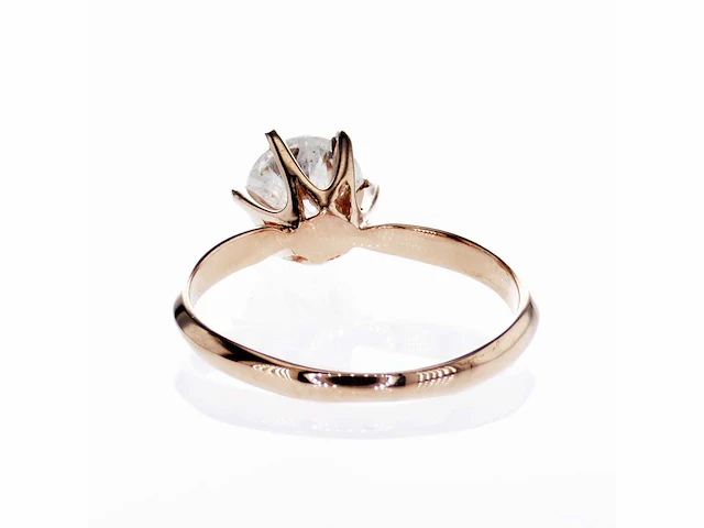 14 karaat roségouden ring met 1,52 crt. natuurlijke diamant - afbeelding 8 van  8