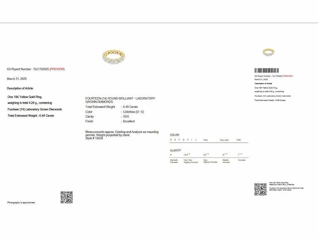 14 karaat roségouden ring met 6,23 crt. diamant - afbeelding 2 van  9