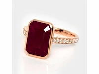 14 karaat roségouden ring met 6,23 crt. diamant - afbeelding 1 van  8