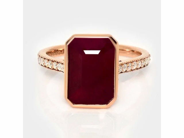 14 karaat roségouden ring met 6,23 crt. diamant - afbeelding 6 van  8