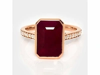 14 karaat roségouden ring met 6,23 crt. diamant - afbeelding 6 van  8