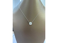 14 karaat wit gouden ketting met 3,00 crt diamant - afbeelding 4 van  9