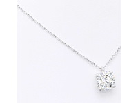 14 karaat wit gouden ketting met 3,00 crt diamant - afbeelding 6 van  9