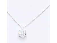 14 karaat wit gouden ketting met 3,00 crt diamant - afbeelding 8 van  9