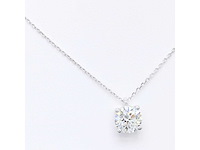 14 karaat wit gouden ketting met 3,00 crt diamant - afbeelding 9 van  9