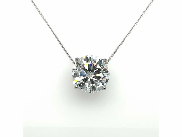 14 karaat wit gouden ketting met 5,03 crt diamant - afbeelding 1 van  10