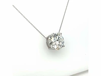 14 karaat wit gouden ketting met 5,03 crt diamant - afbeelding 6 van  10