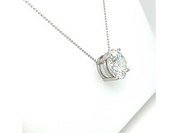 14 karaat wit gouden ketting met 5,03 crt diamant - afbeelding 2 van  11