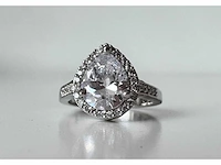 14 karaat wit gouden ring met diamant 5,00 crt - afbeelding 1 van  11