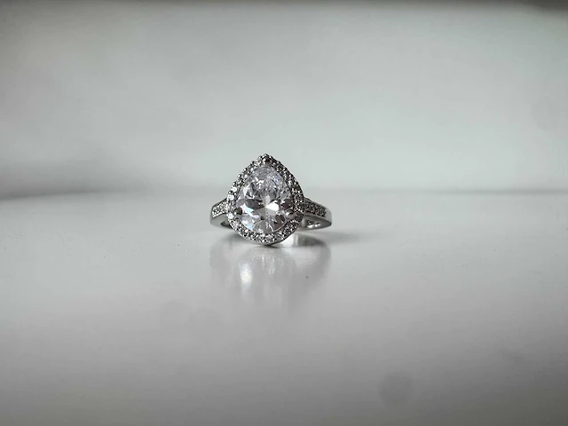 14 karaat wit gouden ring met diamant 5,00 crt - afbeelding 4 van  11