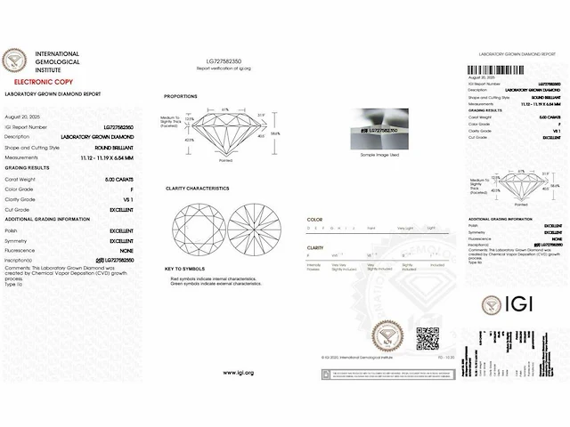 14 karaat wit gouden ring met diamant 5,00 crt - afbeelding 5 van  11