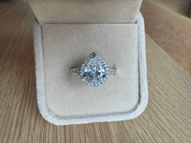 14 karaat wit gouden ring met diamant 5,00 crt - afbeelding 9 van  11