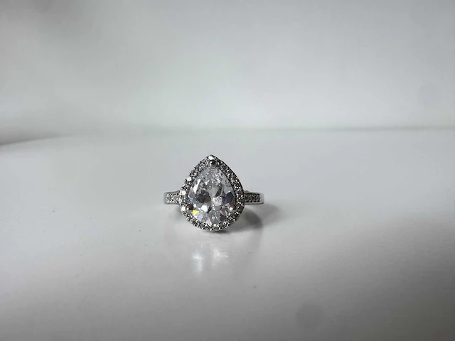 14 karaat wit gouden ring met diamant 5,00 crt - afbeelding 10 van  11