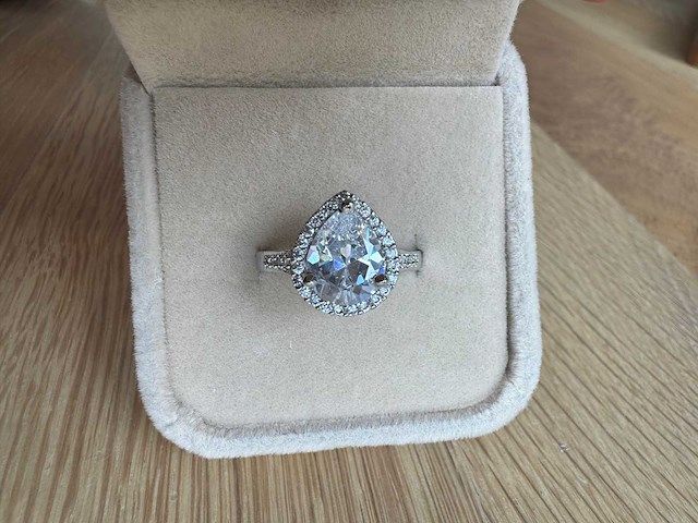 14 karaat wit gouden ring met diamant 5,00 crt - afbeelding 9 van  11