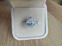 14 karaat wit gouden ring met diamant 5,00 crt - afbeelding 9 van  11