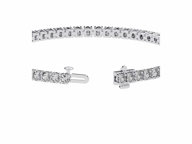 14 karaat witgouden armband met 5,71 crt. diamant - afbeelding 4 van  6