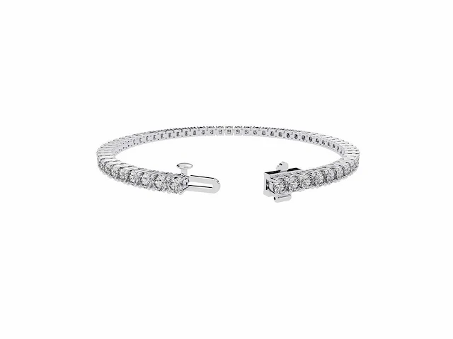 14 karaat witgouden armband met 5,71 crt. diamant - afbeelding 5 van  6