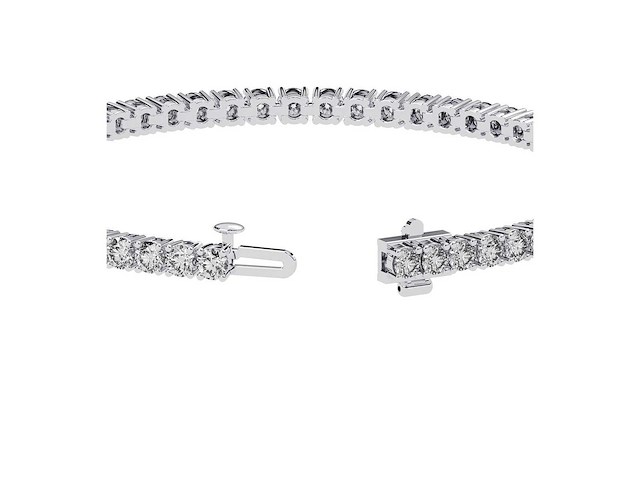 14 karaat witgouden armband met 5,71 crt. diamant - afbeelding 4 van  6