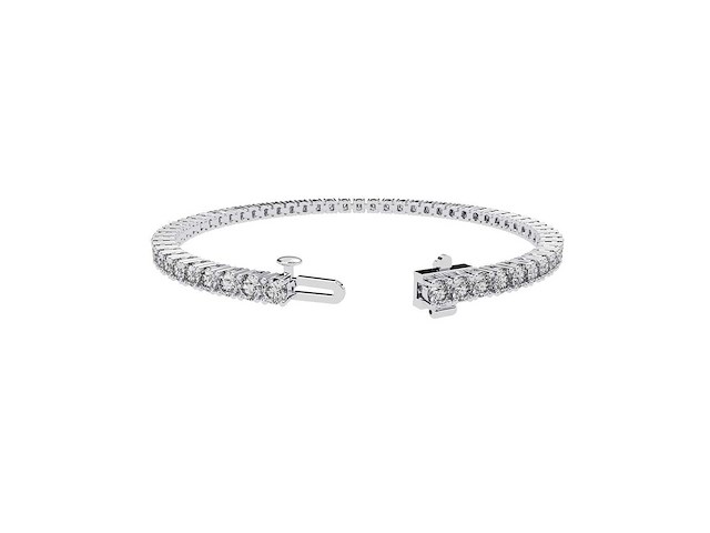 14 karaat witgouden armband met 5,71 crt. diamant - afbeelding 5 van  6