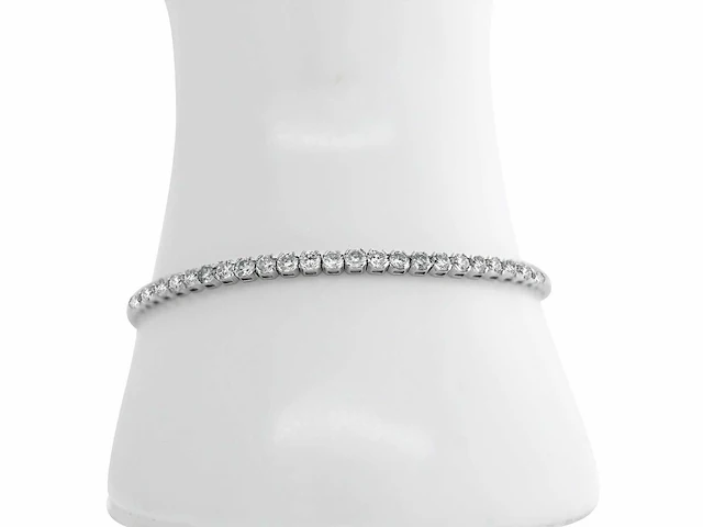 14 karaat witgouden armband met 5,80 crt. natuurlijke diamant - afbeelding 5 van  6