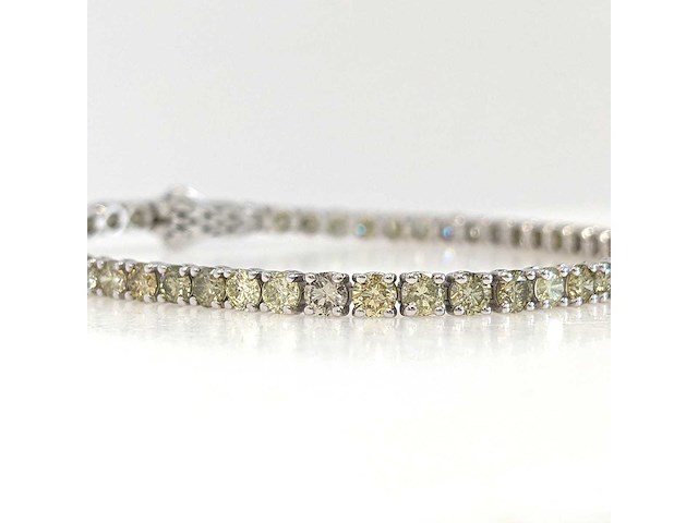 14 karaat witgouden armband met 6,29 crt natuurlijke diamant - afbeelding 4 van  8