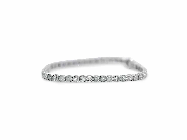 14 karaat witgouden armband met 7,50 crt. natuurlijke diamant - afbeelding 3 van  6
