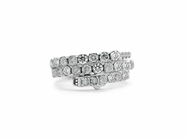 14 karaat witgouden armband met 7,50 crt. natuurlijke diamant - afbeelding 6 van  6