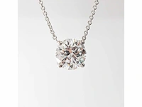 14 karaat witgouden ketting met 2,05 diamant - afbeelding 3 van  8