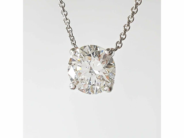 14 karaat witgouden ketting met 2,05 diamant - afbeelding 4 van  8