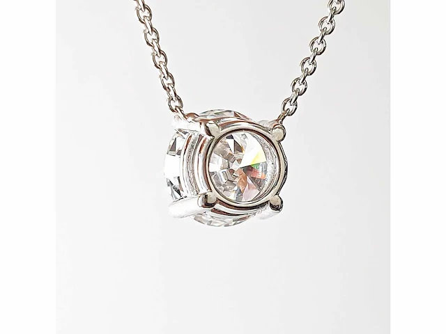 14 karaat witgouden ketting met 2,05 diamant - afbeelding 5 van  8