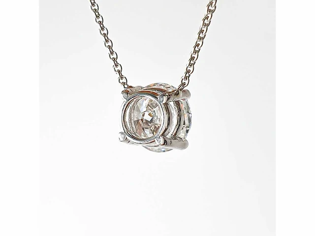 14 karaat witgouden ketting met 2,05 diamant - afbeelding 6 van  8