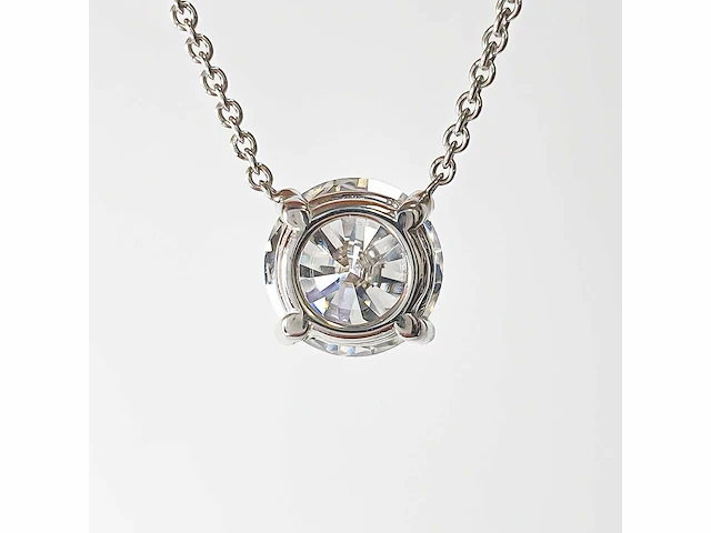 14 karaat witgouden ketting met 2,05 diamant - afbeelding 7 van  8