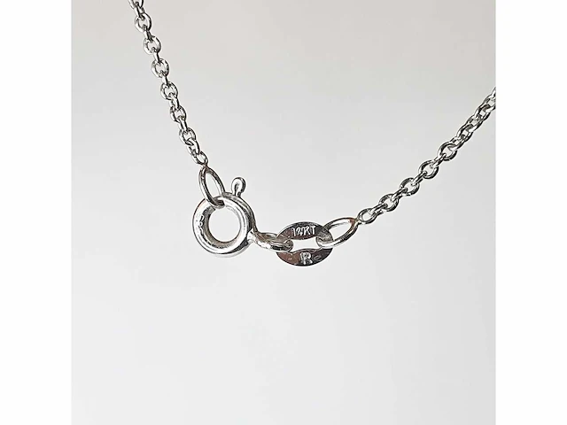 14 karaat witgouden ketting met 2,05 diamant - afbeelding 8 van  8