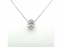 14 karaat witgouden ketting met 3,00 crt. diamant - afbeelding 1 van  8