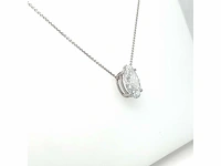 14 karaat witgouden ketting met 3,00 crt. diamant - afbeelding 3 van  8
