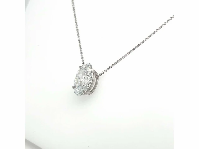 14 karaat witgouden ketting met 3,00 crt. diamant - afbeelding 4 van  8