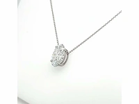 14 karaat witgouden ketting met 3,00 crt. diamant - afbeelding 4 van  8