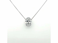 14 karaat witgouden ketting met 3,00 crt. diamant - afbeelding 5 van  8