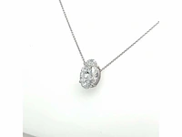 14 karaat witgouden ketting met 3,00 crt. diamant - afbeelding 6 van  8