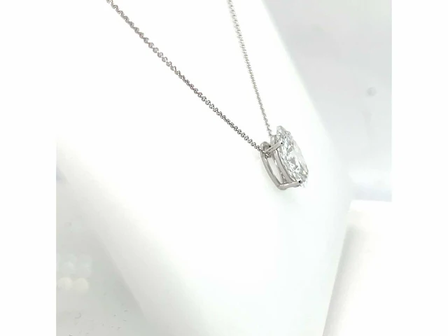 14 karaat witgouden ketting met 3,00 crt. diamant - afbeelding 7 van  8