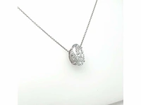 14 karaat witgouden ketting met 3,00 crt. diamant - afbeelding 8 van  8