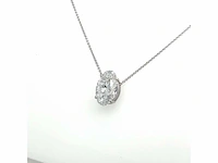 14 karaat witgouden ketting met 3,00 crt. diamant - afbeelding 2 van  8