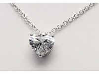 14 karaat witgouden ketting met 5,04 crt. diamant - afbeelding 4 van  6