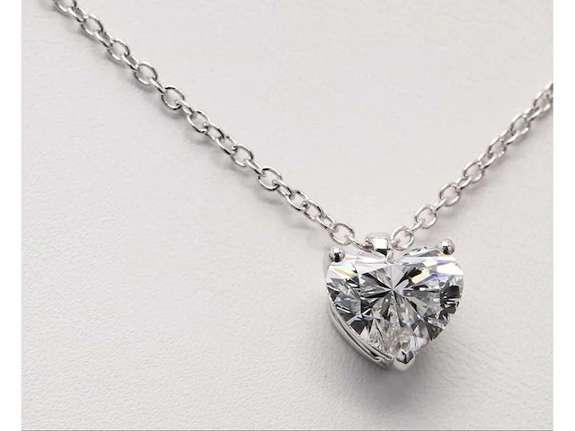 14 karaat witgouden ketting met 5,04 crt. diamant - afbeelding 5 van  6