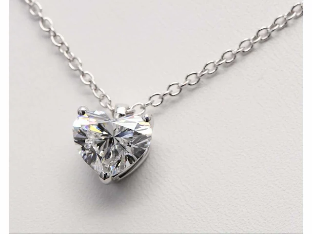 14 karaat witgouden ketting met 5,04 crt. diamant - afbeelding 6 van  6