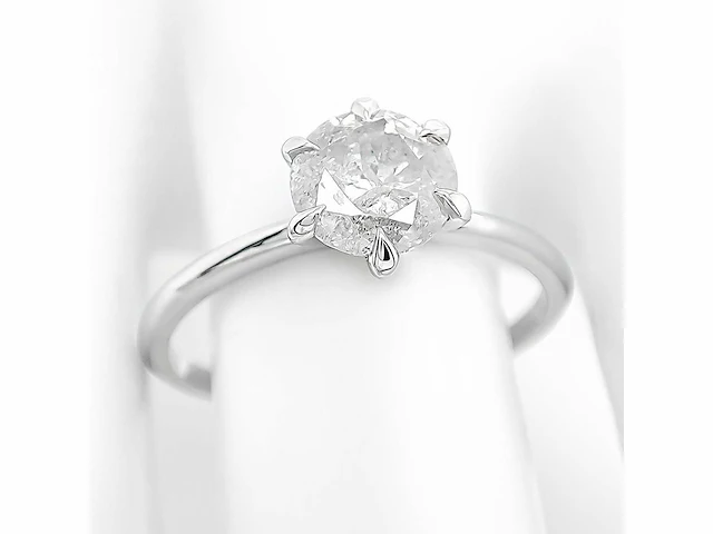 14 karaat witgouden met 1,01 crt. diamant - afbeelding 1 van  8