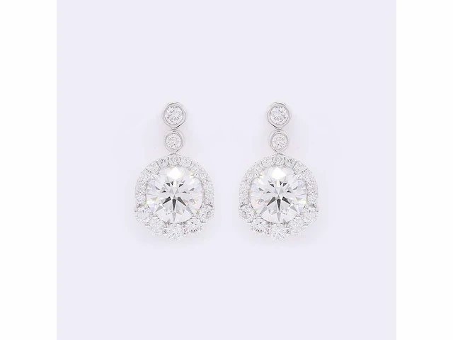 14 karaat witgouden oorbellen met 4,21 crt. diamant - afbeelding 1 van  5