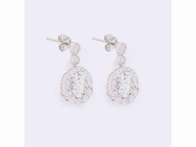 14 karaat witgouden oorbellen met 4,21 crt. diamant - afbeelding 3 van  5