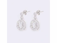 14 karaat witgouden oorbellen met 4,21 crt. diamant - afbeelding 4 van  5